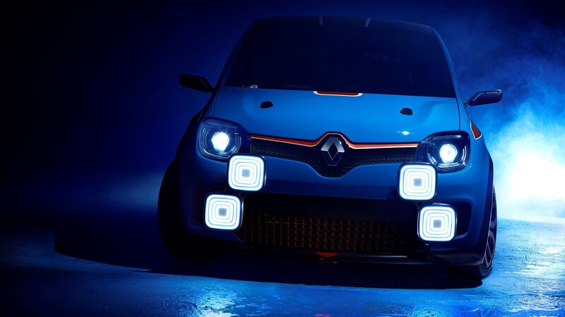 blue renault car front view