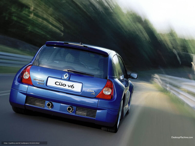 Blue Renault Clio V6 — Dynamic, Photograph, Car