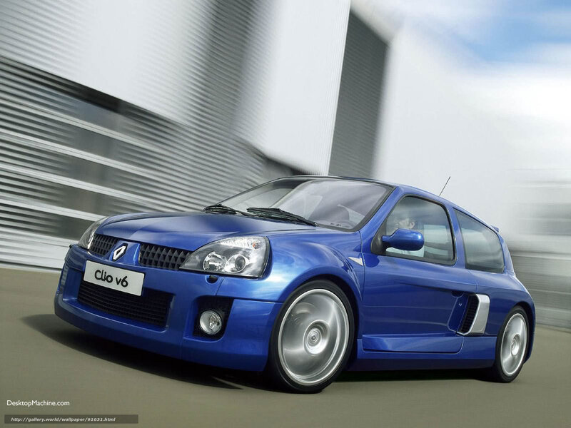 Blue Renault Clio V6 — Dynamic, Photograph