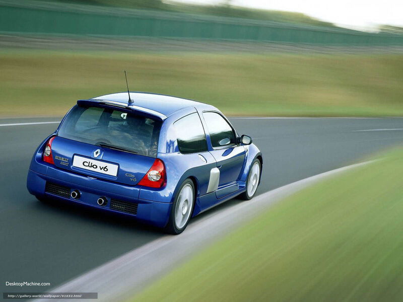 Blue Renault Clio V6 on a racetrack