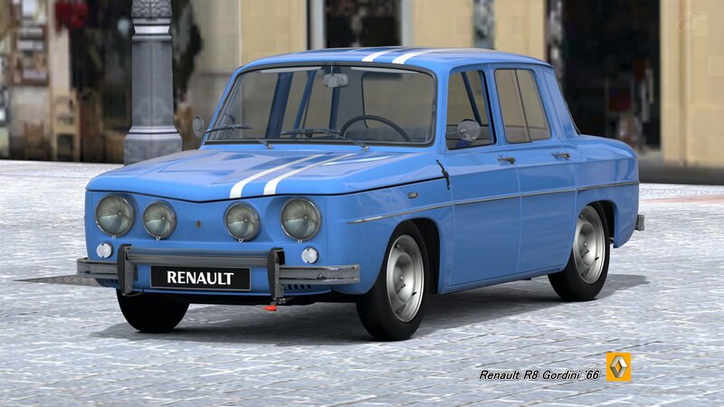 Blue Renault R8 Car
