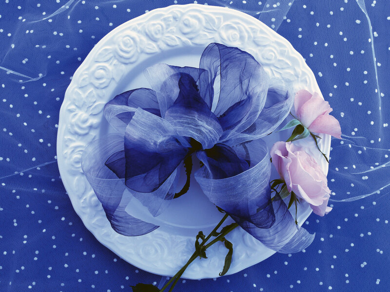 Blue Ribbon and Roses