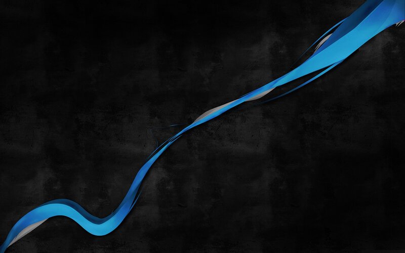 Blue Ribbon on Dark Background — Black