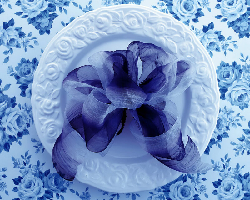 Blue Ribbon on Plate — Calm