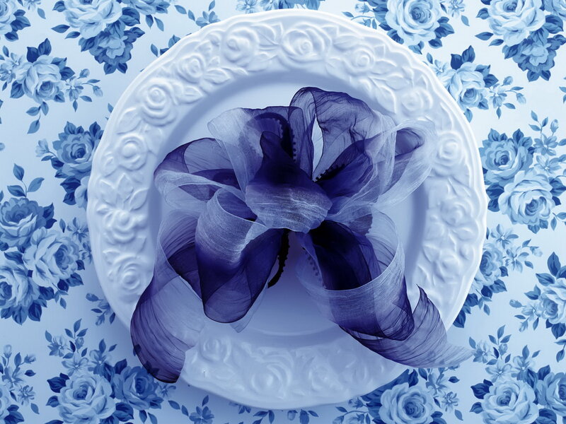Blue Ribbon on Plate