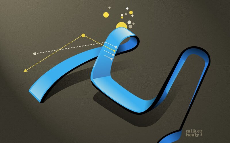 Blue ribbon with particles