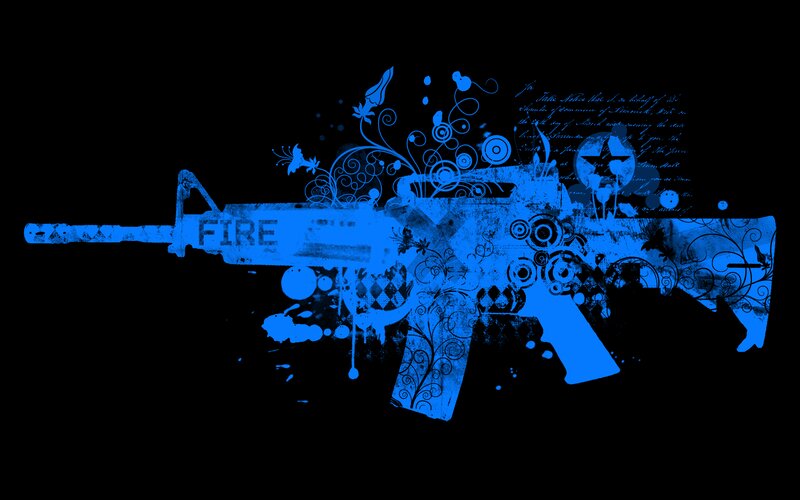 Blue Rifle Illustration — Dark