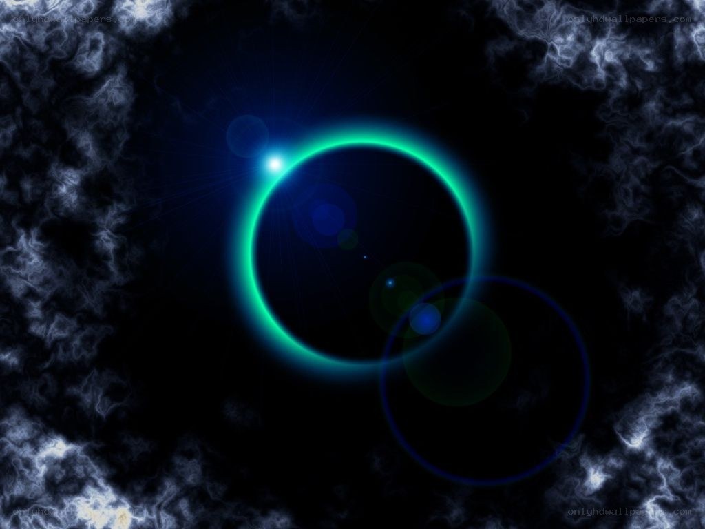 blue ring in dark space