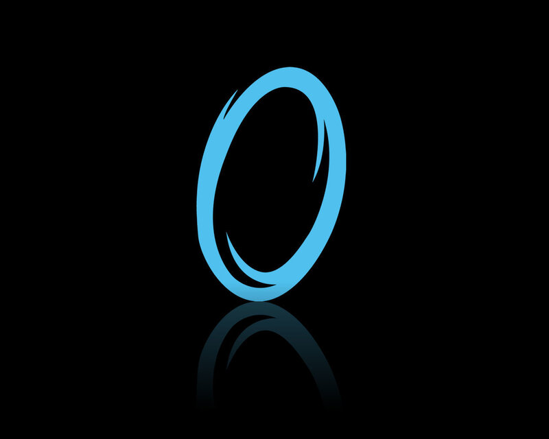 blue ring on black background