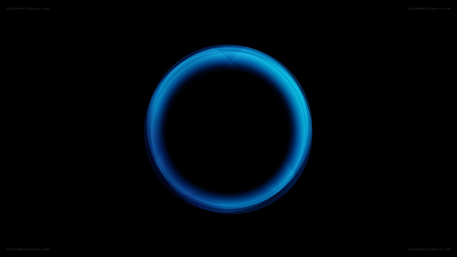 blue ring on black background
