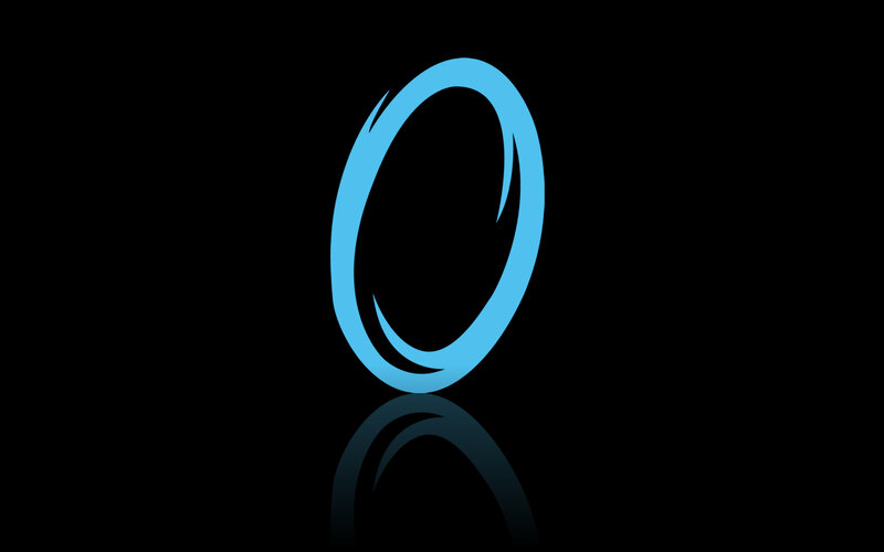 blue ring on black background