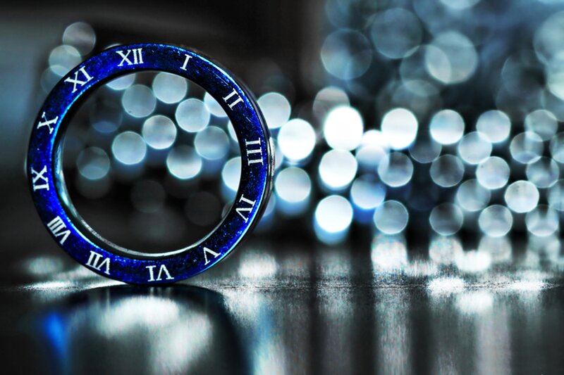 Blue Ring with Roman Numerals