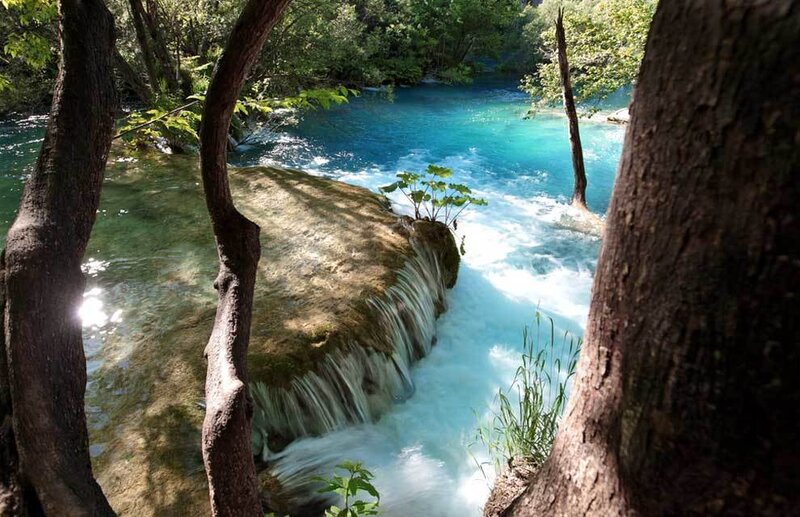 Blue River Waterfall — Serene