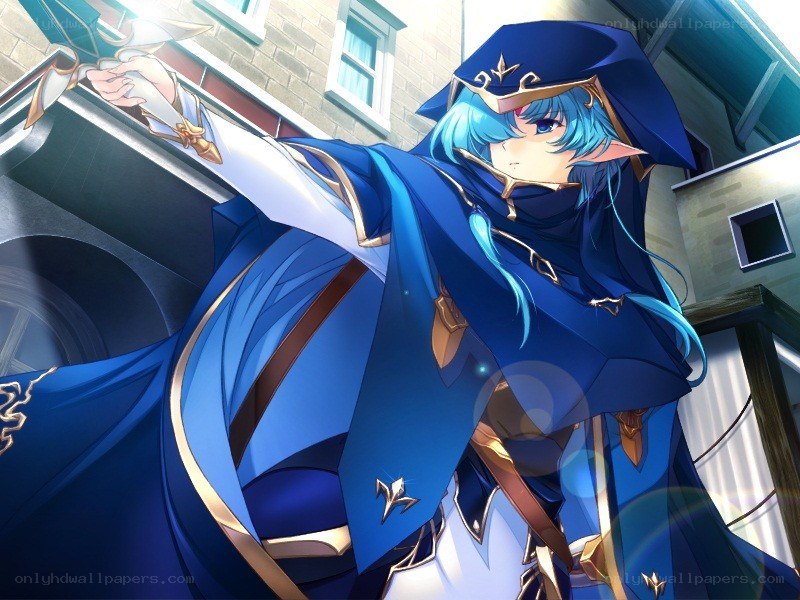 blue-robed elf warrior
