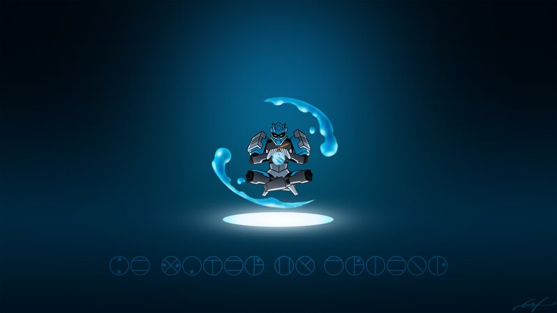 Blue Robot Character — Serene