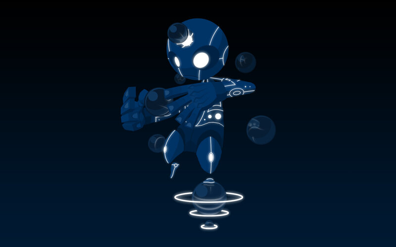 blue robot character