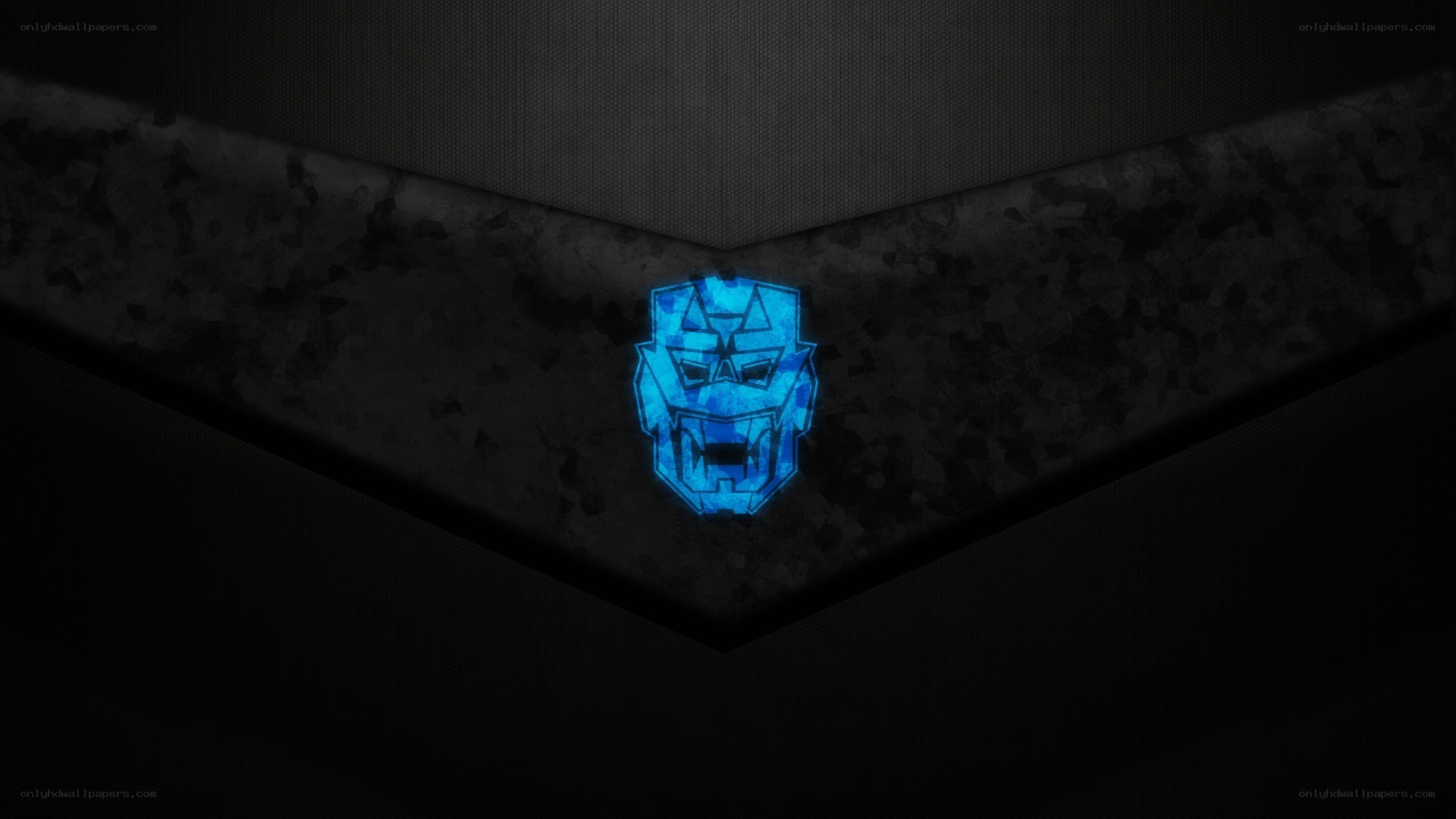 blue robot face logo