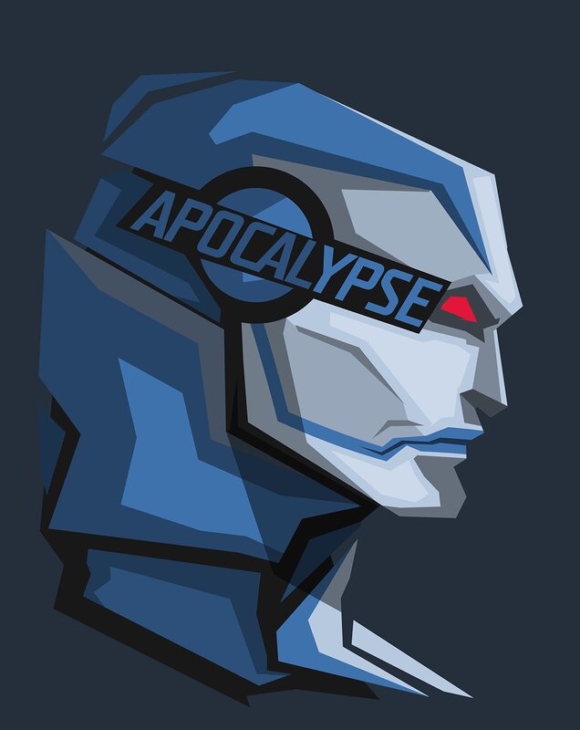 Blue Robot Head — Dramatic, Digital Art