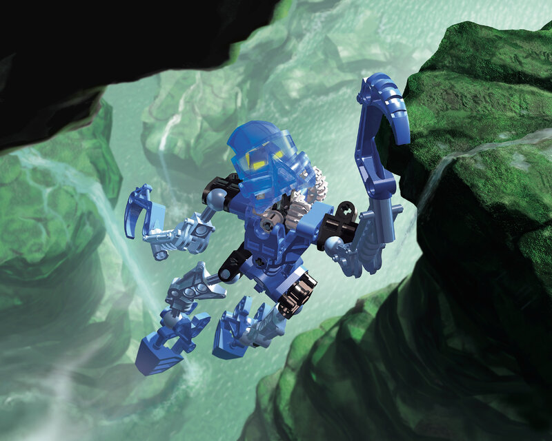 Blue Robot in Cave