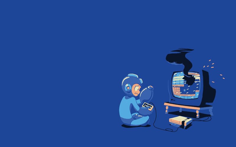 Blue Robot Playing Game