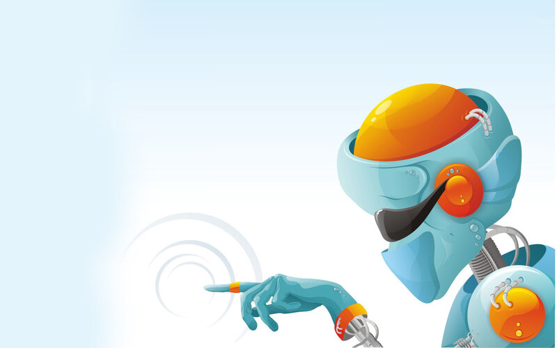 Blue Robot Pointing