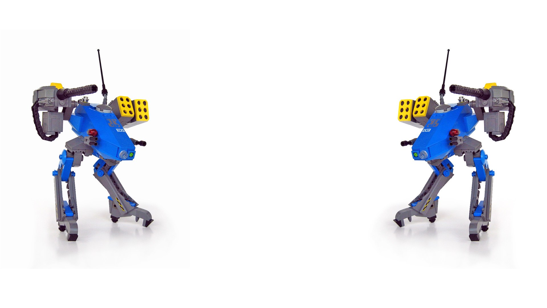 blue robot toy figure