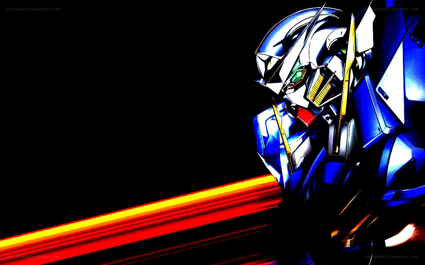 blue robot with glowing eyes