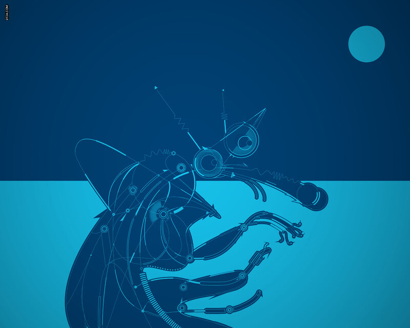 blue robotic insect