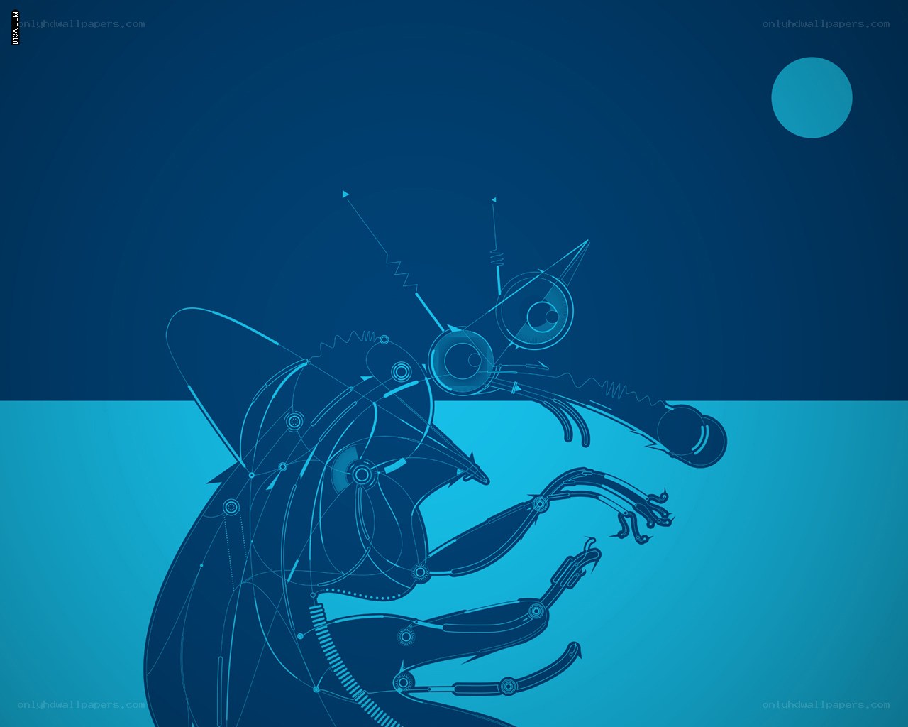 blue robotic insect