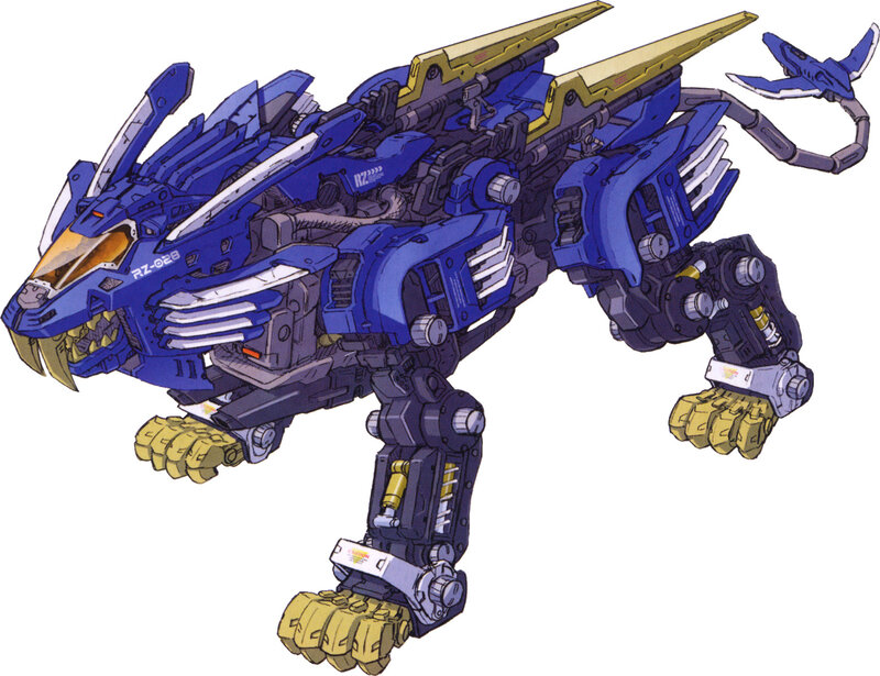 blue robotic lion mecha