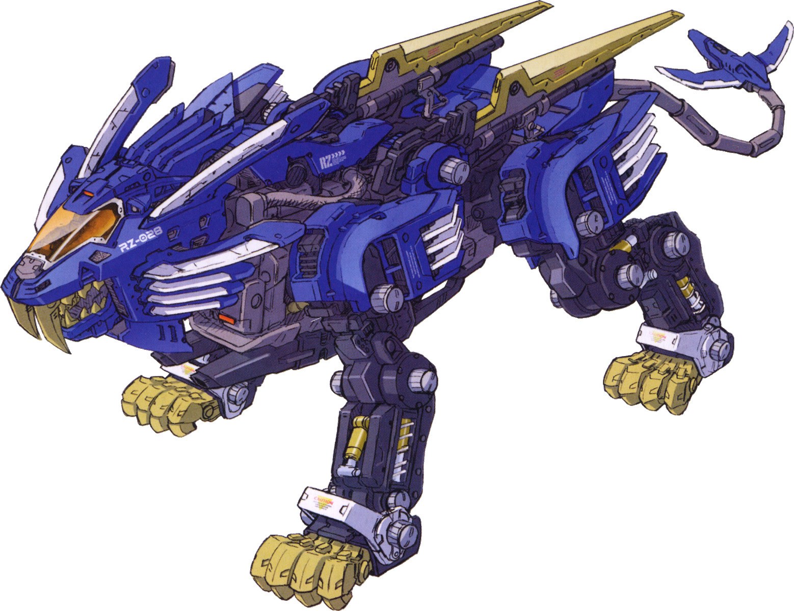 blue robotic lion mecha