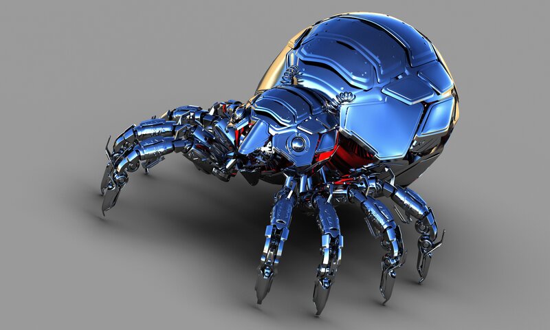 Blue Robotic Spider — Mechanical