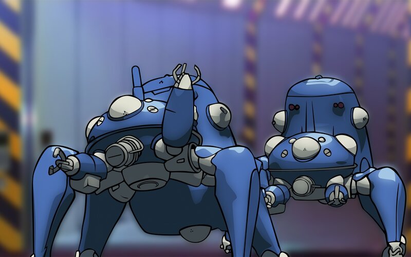 blue robotic spiders