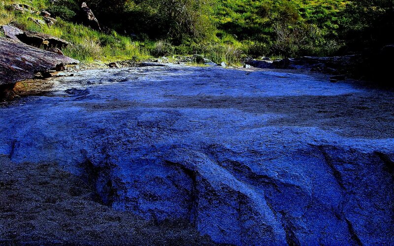 blue rock formation in nature