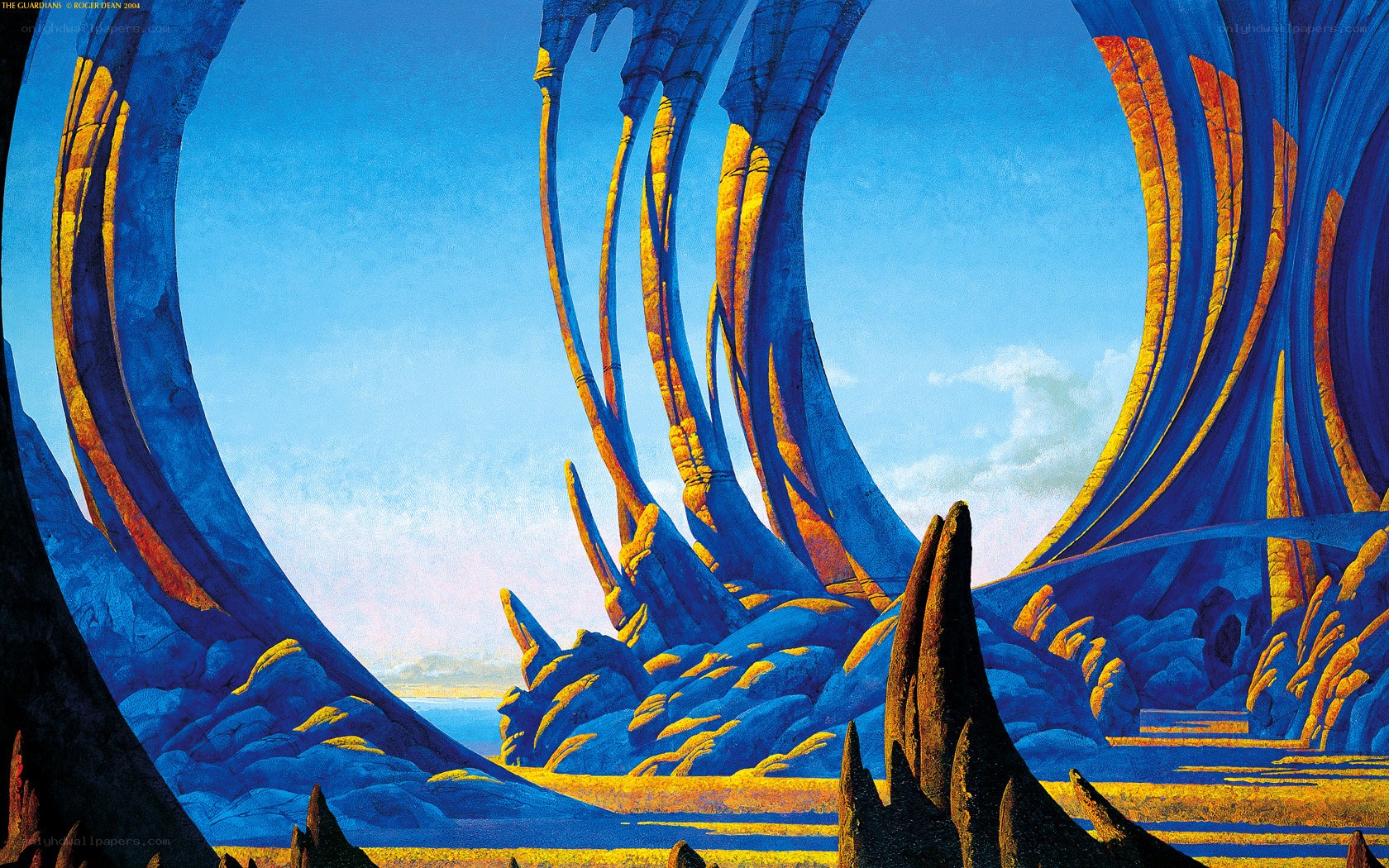 Blue rock formations landscape