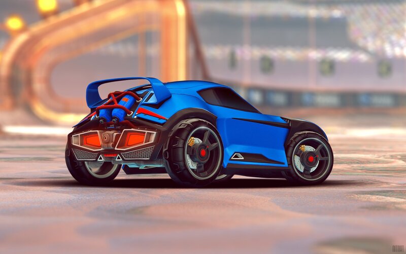 Blue Rocket-powered Car — Dynamic
