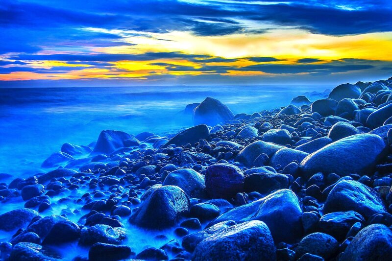 Blue Rocks at Sunset