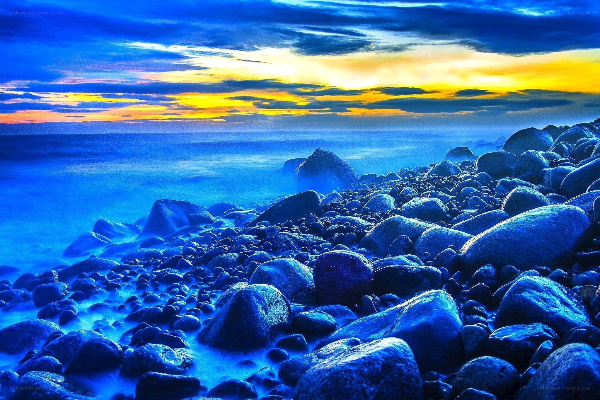 Blue Rocks at Sunset