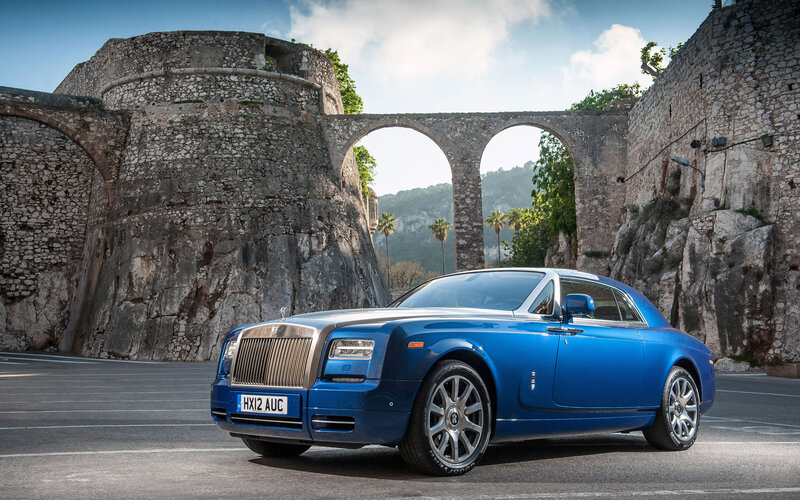 Blue Rolls-Royce Car — Dramatic, Afternoon