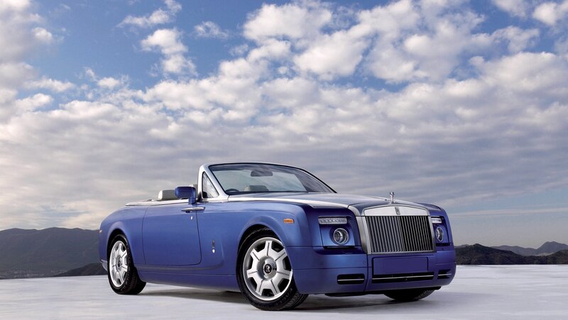 Blue Rolls-Royce convertible