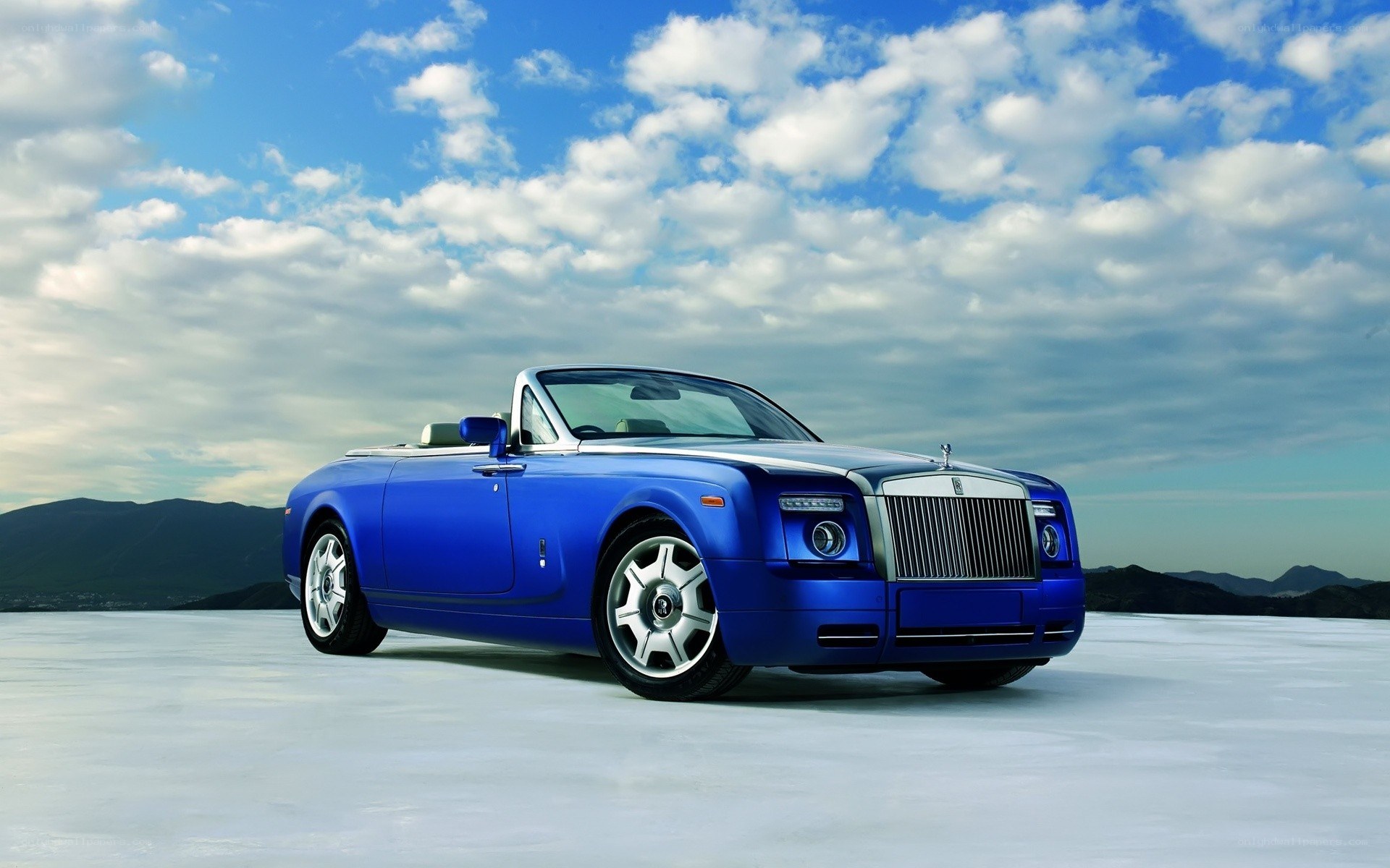 Blue Rolls-Royce convertible