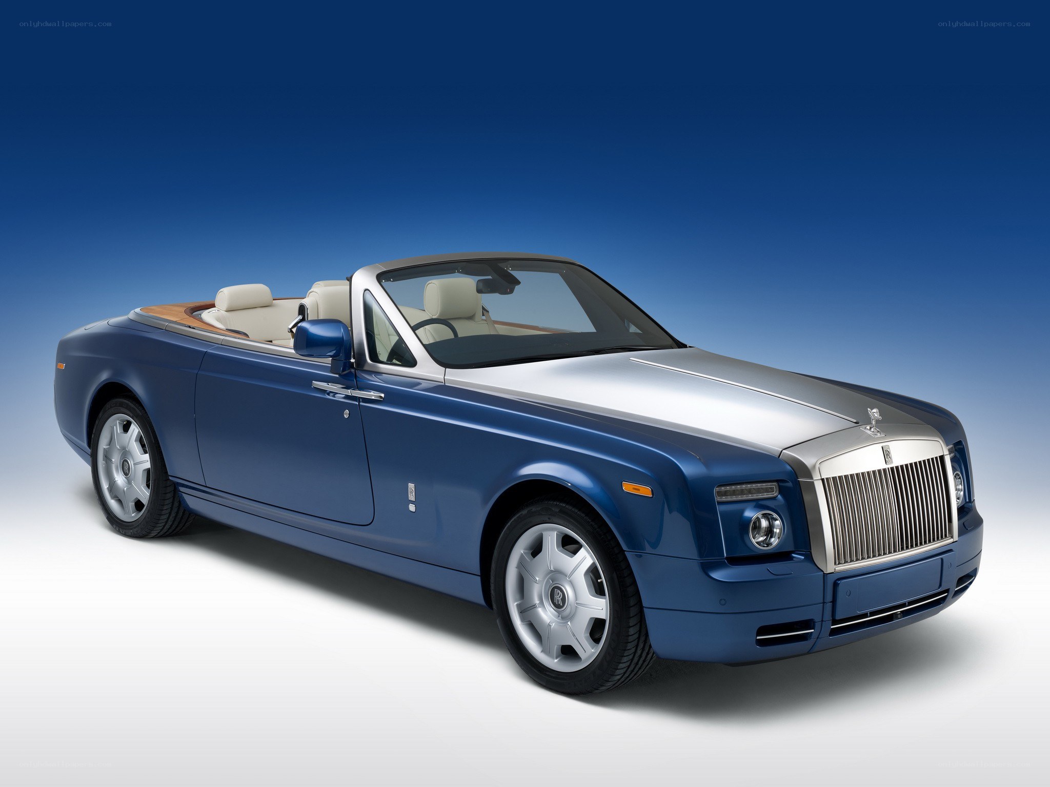 Blue Rolls-Royce convertible