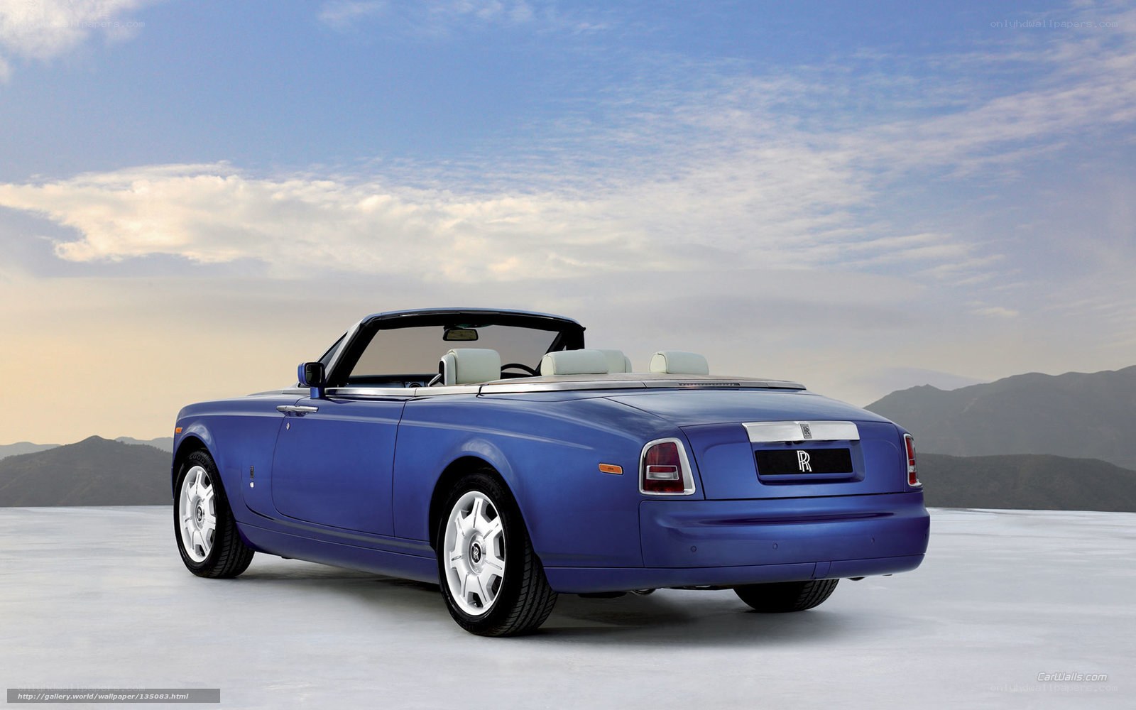 blue rolls-royce convertible