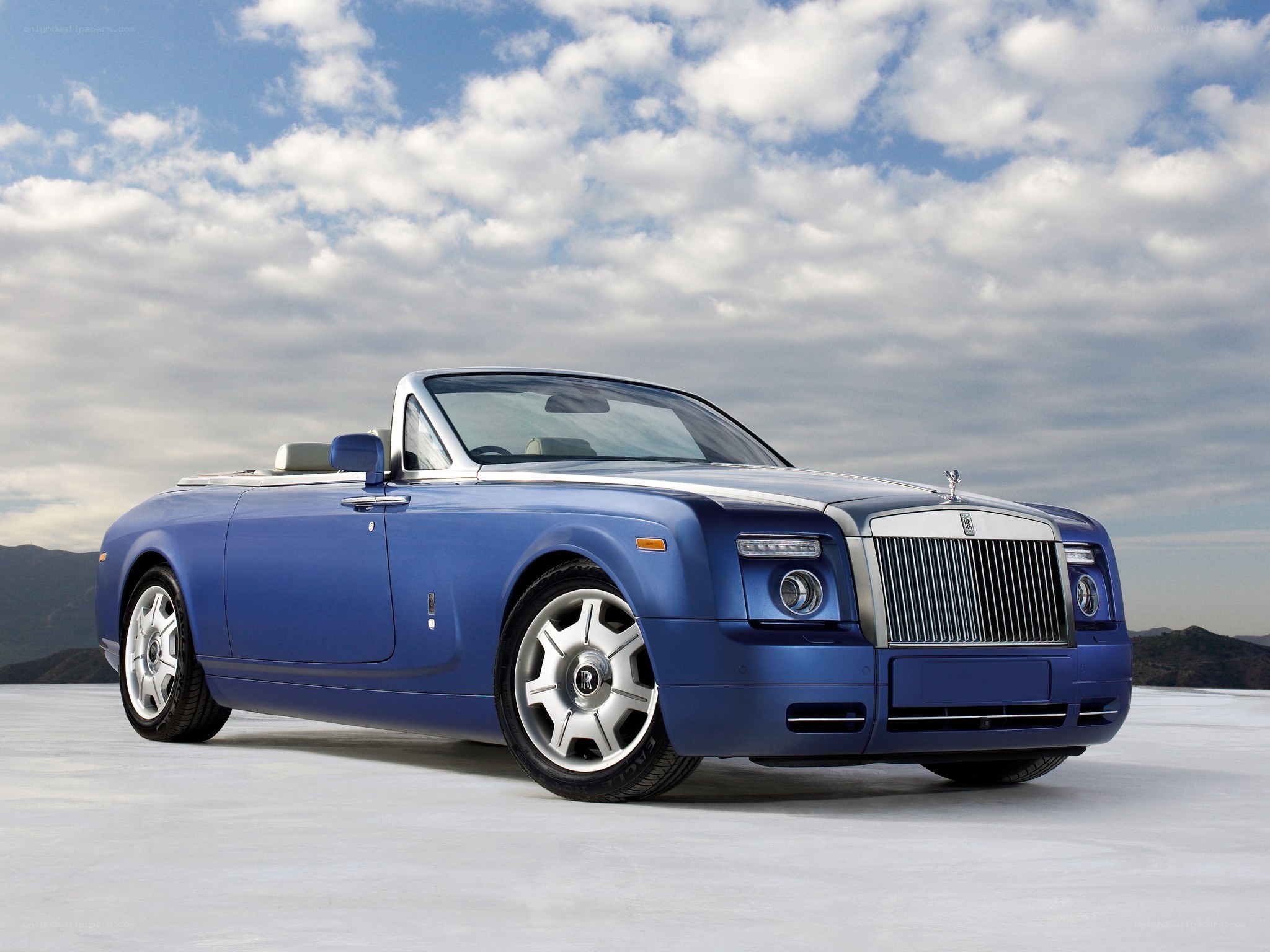 Blue Rolls-Royce convertible