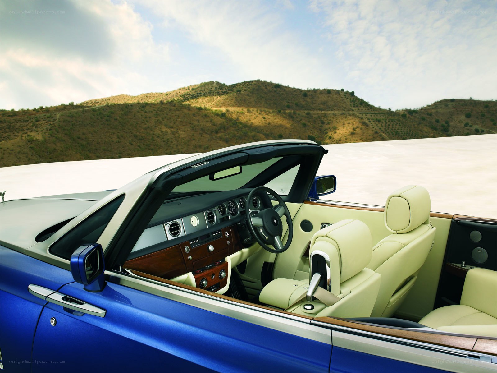Blue Rolls-Royce convertible