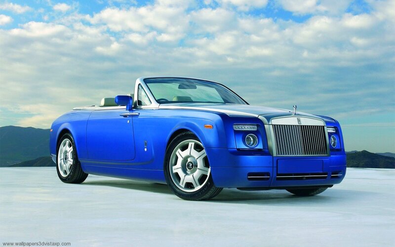 Blue Rolls-Royce convertible