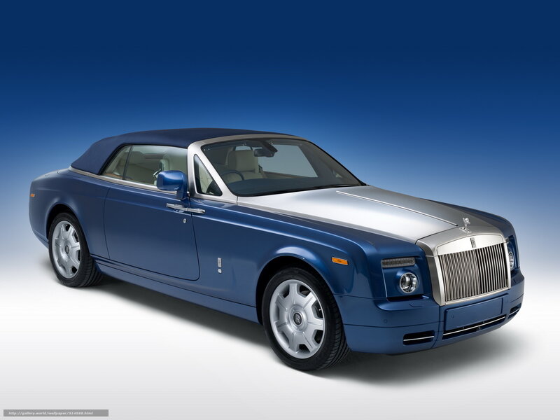 Blue Rolls-Royce Convertible — Dramatic