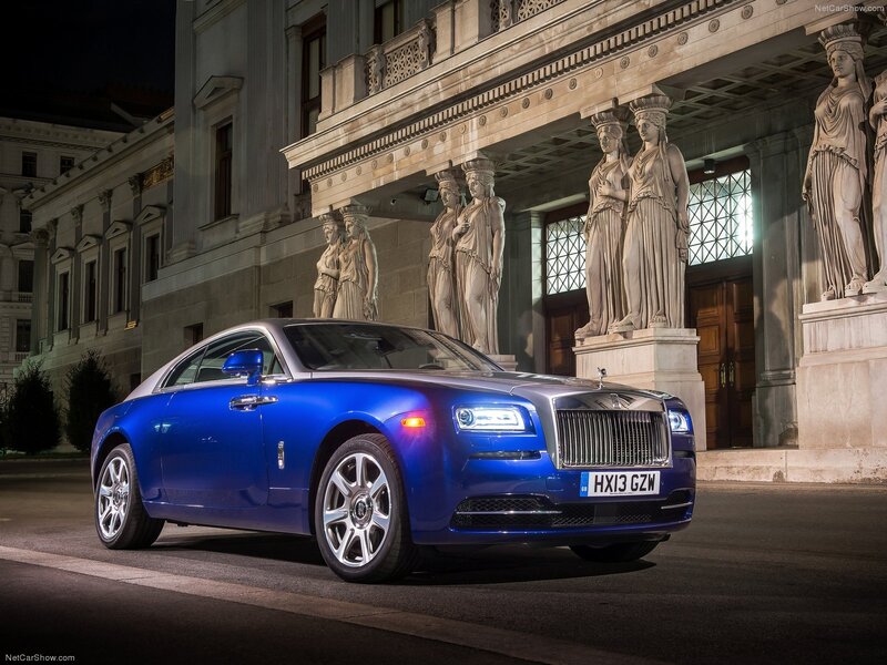 Blue Rolls-Royce Coupe — Dramatic