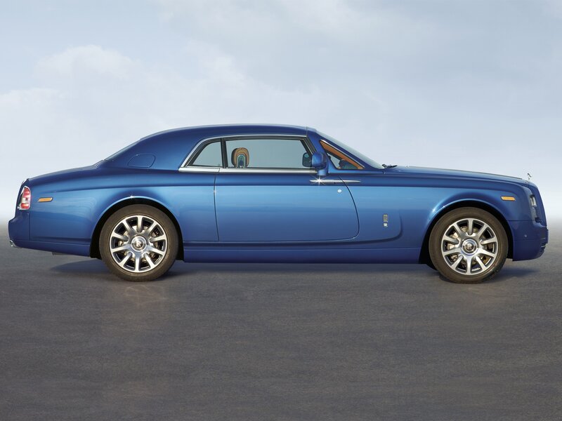 Blue Rolls-Royce Coupe — Serene, Photograph, Car, Wheels, Sky, Gray