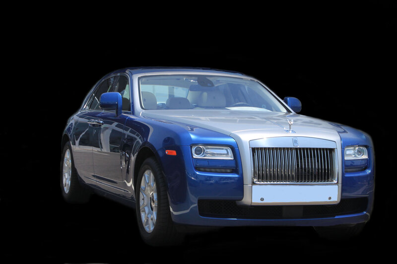 Blue Rolls-Royce Sedan